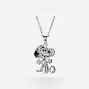 Peanuts Snoopy Sterling Silver-Plated
Cubic Zirconia 3D Pavé Pendant Necklace